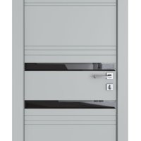 Дверь межкомнатная DO-515 Силк маус/стекло Черное