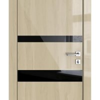 Дверь межкомнатная DO-512 Анегри светлый/стекло Черное