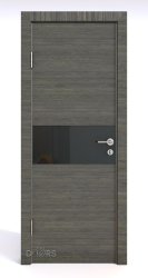 Дверь DO-501 Ольха темная/стекло Черное Скидка 50 %!