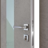 ШИ дверь DO-610 Бетон светлый/стекло Белое