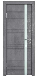 Дверь межкомнатная DO-514 Бетон темный/стекло Белое