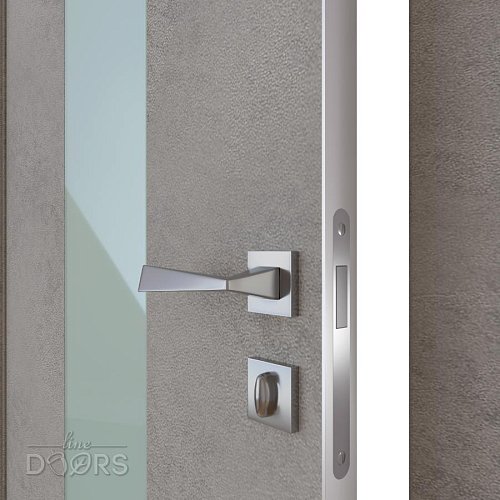 ШИ дверь DO-610 Бетон светлый/стекло Белое