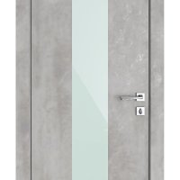 ШИ дверь DO-610 Бетон светлый/стекло Белое