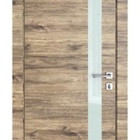 ШИ дверь DO-607 Лофт светлый/стекло Белое