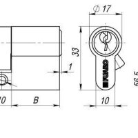 Цилиндровый Fuaro (Фуаро) механизм (100 ZA/60) 1000ZAKey60(25+10+25) PB латунь 5Key