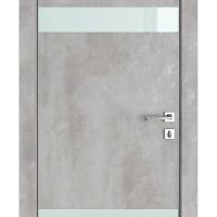ШИ дверь DO-602 Бетон светлый/стекло Белое