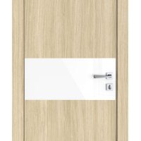 Дверь межкомнатная DO-501 Дуб светлый/стекло Белое