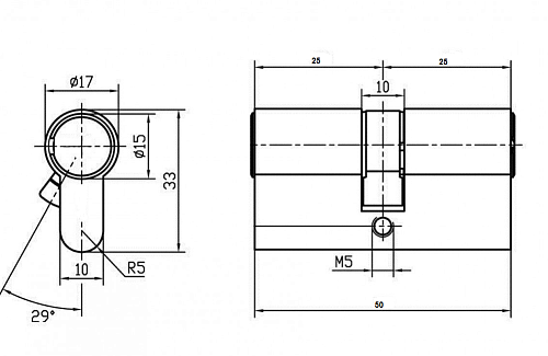 Ключевой цилиндр 50C PG