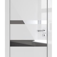 Дверь межкомнатная DO-512 Серый глянец/Зеркало