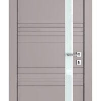 Дверь межкомнатная DO-514 Серый бархат/стекло Белое