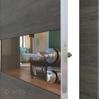 ШИ дверь DO-609 Ольха темная/зеркало Бронза