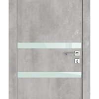 ШИ дверь DO-613 Бетон светлый/стекло Белое