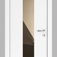 Дверь межкомнатная DO-510 Белый бархат/зеркало Бронза