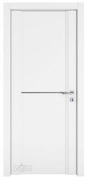 Дверь межкомнатная DG-M-5 Белый бархат/молдинг черный