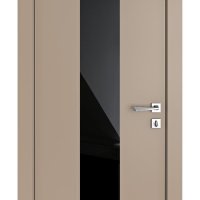 ШИ дверь DO-610 Латте софт/стекло Черное