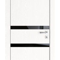 Дверь межкомнатная DO-513 Жемчуг/стекло Черное