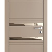 Дверь межкомнатная DO-515 Латте софт/зеркало Бронза