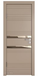 Дверь межкомнатная DO-515 Латте софт/зеркало Бронза