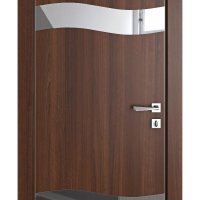 ШИ дверь DO-603 Орех тисненый/Зеркало