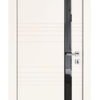 Дверь межкомнатная DO-514 Сливки/стекло Черное