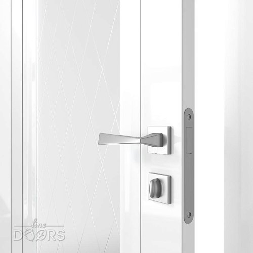 Дверь межкомнатная DO-PG6 Белый глянец/Ромб