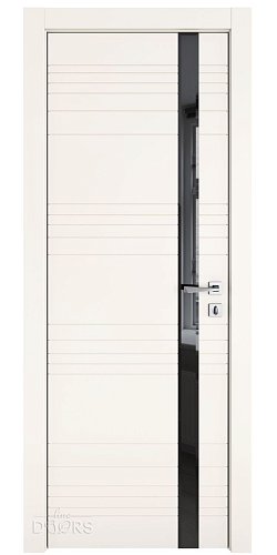 Дверь межкомнатная DO-514 Сливки/стекло Черное
