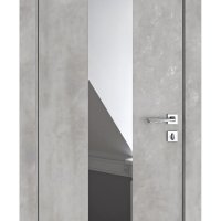 ШИ дверь DO-610 Бетон светлый/Зеркало