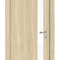 Дверь межкомнатная DO-507 Дуб светлый/стекло Белое
