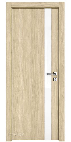 Дверь межкомнатная DO-507 Дуб светлый/стекло Белое