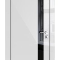 ШИ дверь DO-607 Серый глянец/стекло Черное