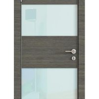 Дверь межкомнатная DO-508 Ольха темная/стекло Белое