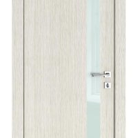 Дверь межкомнатная DO-507 Белая лиственница/стекло Белое