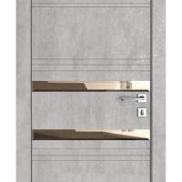 Дверь межкомнатная DO-515 Бетон светлый/зеркало Бронза