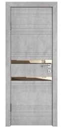 Дверь межкомнатная DO-515 Бетон светлый/зеркало Бронза