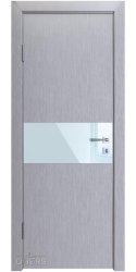 Дверь межкомнатная DO-501 Металлик/стекло Белое