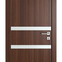 Дверь межкомнатная DO-513 Орех тисненый/Снег