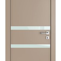 ШИ дверь DO-613 Латте софт/стекло Белое