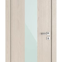 Дверь межкомнатная DO-510 Ясень капучино/стекло Белое