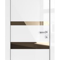 Дверь межкомнатная DO-512 Белый глянец/зеркало Бронза