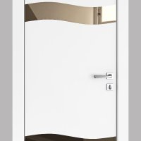 Дверь межкомнатная DO-503 Белый бархат/зеркало Бронза