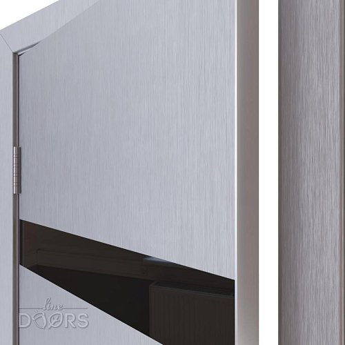 Дверь межкомнатная DO-502 Металлик/стекло Черное