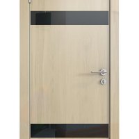 Дверь межкомнатная DO-502 Анегри светлый/стекло Черное