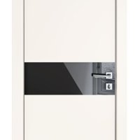 Дверь межкомнатная DO-509 Сливки/стекло Черное