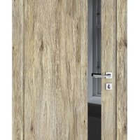 Дверь межкомнатная DO-507 Рустик натуральный/стекло Черное