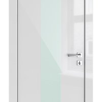 Дверь межкомнатная DO-510 Серый глянец/стекло Белое