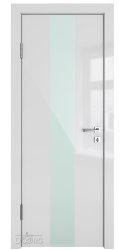Дверь межкомнатная DO-510 Серый глянец/стекло Белое