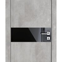 ШИ дверь DO-609 Бетон светлый/стекло Черное