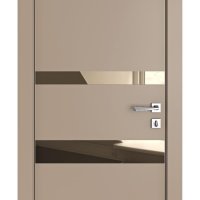 Дверь межкомнатная DO-512 Латте софт/зеркало Бронза