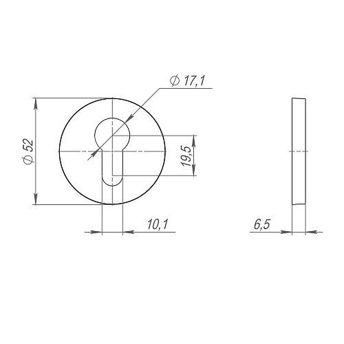 Накладка Fuaro (Фуаро) на цилиндр ET.R.SLR52 SSG-39 сатинированное золото
