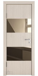 Дверь межкомнатная DO-508 Ясень капучино/зеркало Бронза